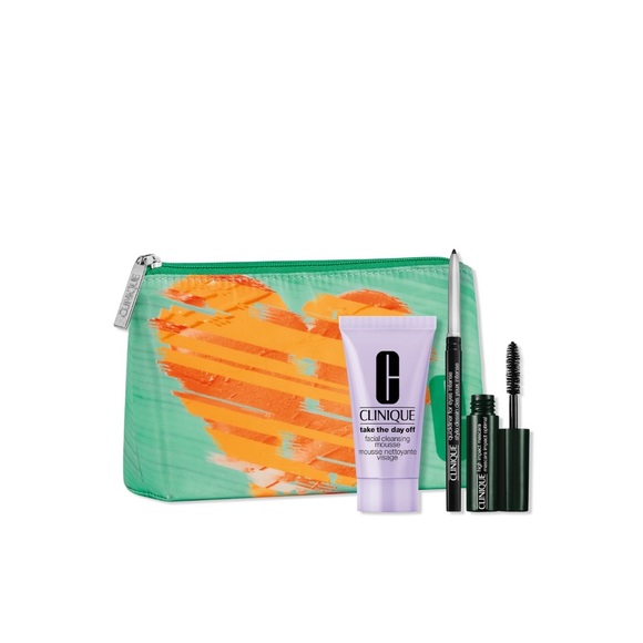 New Clinique Set with Green and Orange Bag - Picture 1 of 1
